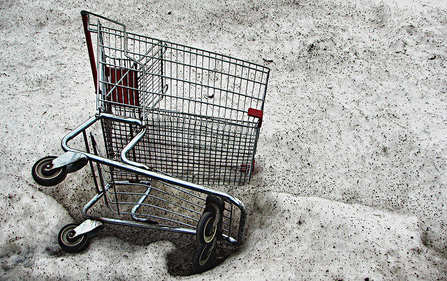 shopping cart snow